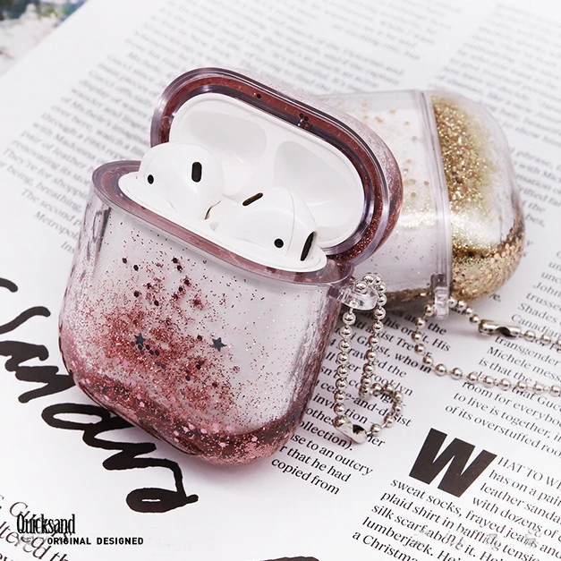 50 шт. микс для Airpods 1 2 Чехол Блестящий динамический Каскадный прозрачный пластиковый чехол