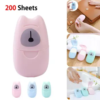 

Mini Portable Travel Soap Paper Sheets Disposable Hand Washing Bath Scented Paper Soap 200 Sheets