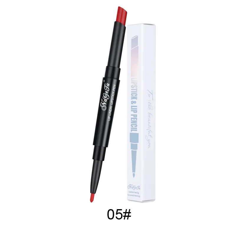 Double-end Lipstick Pencil Waterproof Long Lasting Velvet Matte Lipsticks Lip Liner Pen