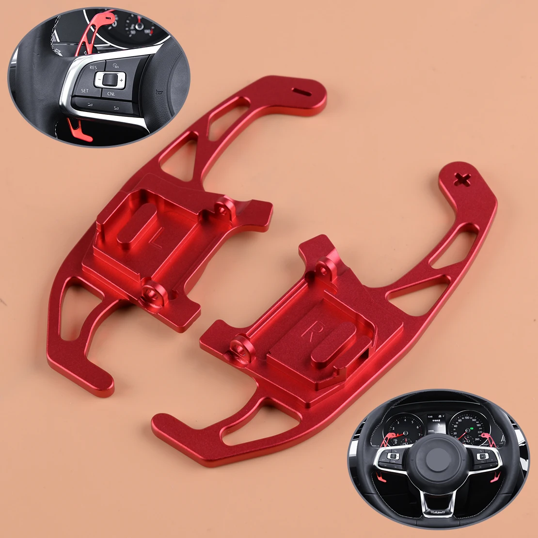 

DWCX 2PCS Aluminum Alloy Steering Wheel Shift Paddle DSG Extension Fit for VW Polo GTI Golf 7 MK7 Passat Variant Scirocco