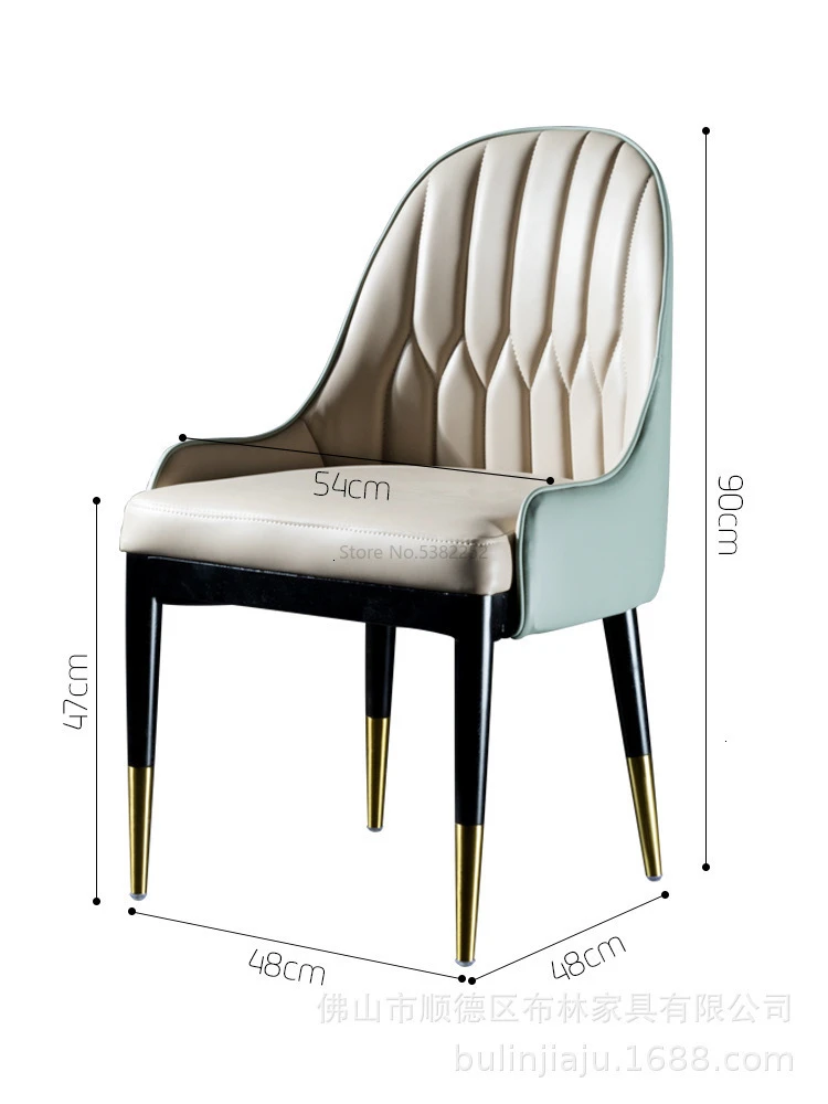 

Luxurious Negotiate Solid Wood Dining Chair Post Modern Household Bring Backrest Soft Package Stool Cafe Leisure Time Chair