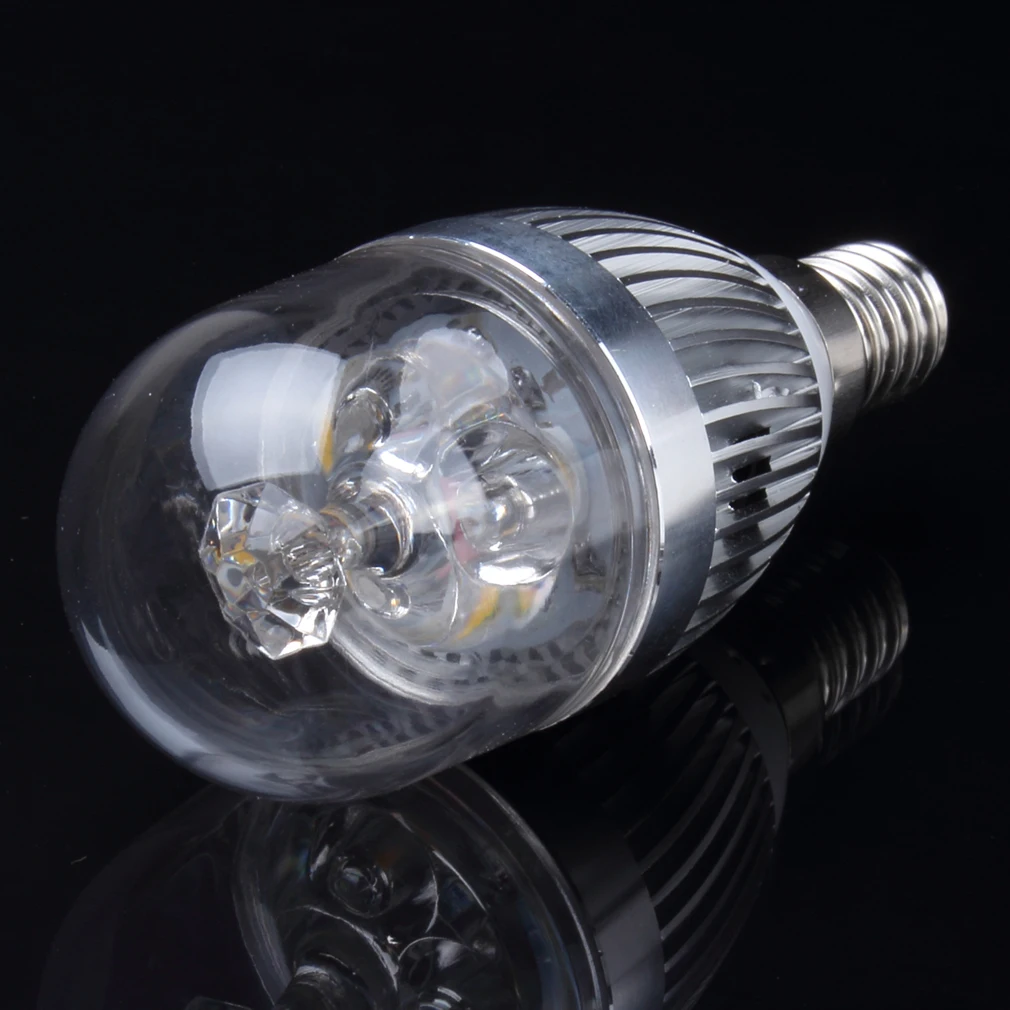 E14 9W 3LED теплый белый светильник, Кристальный светильник, источник серебра
