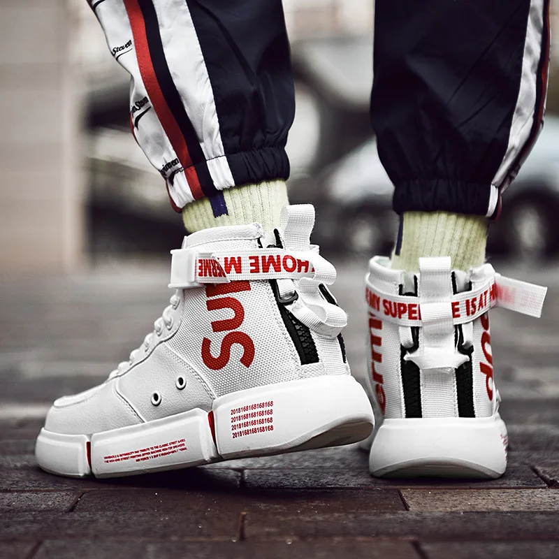 

High Shoes AJ1 MEN'S Shoes Online Celebrity Korean-style Sports Hip Hop Shoe Men's Trendy Shoes High State of Shoes Men Cotton-p