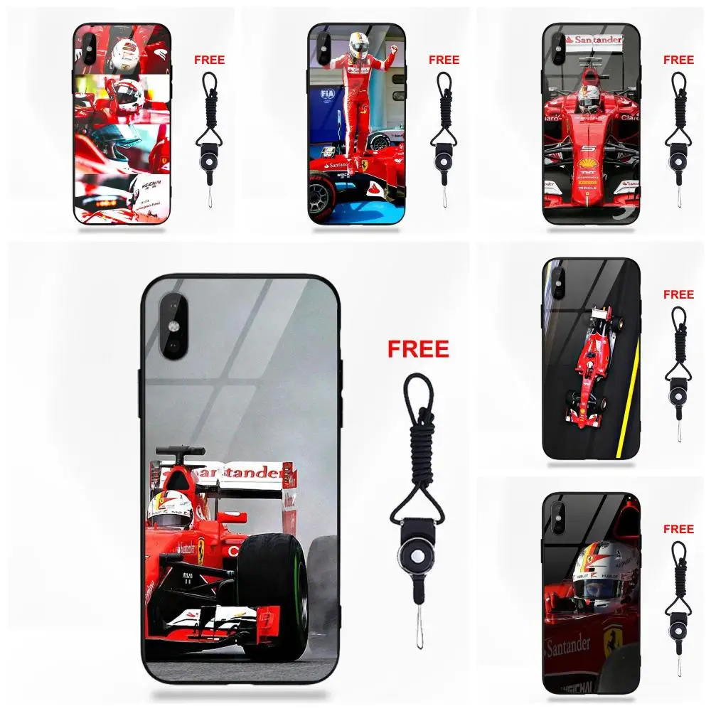 

Silicone TPU Frame Tempered Glass Personalized Pattern For Apple iPhone 5 5C 5S SE 6 6S 7 8 Plus X XS Max XR Sebastian Vettel