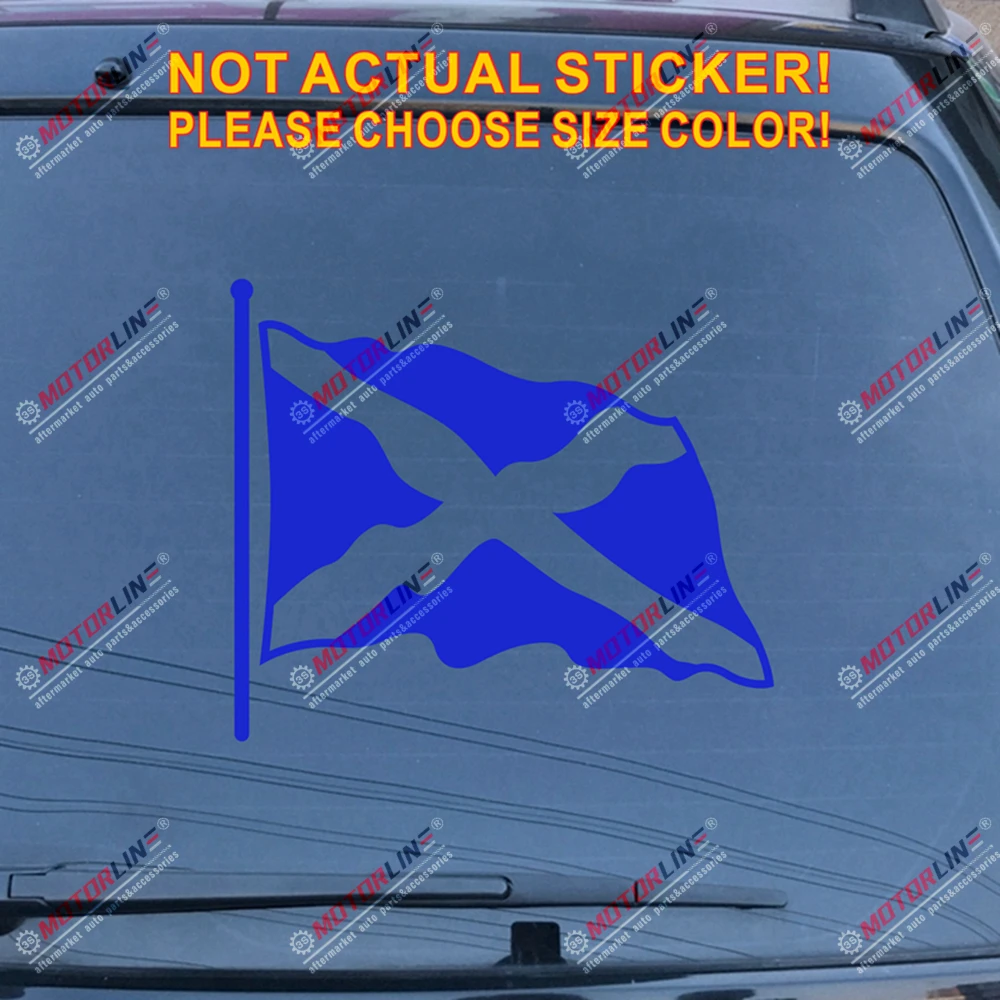 Синий Шотландский Флаг Saltire развевающаяся Наклейка шотландский автомобиль винил без bkgrd a - Название цвета: Синий