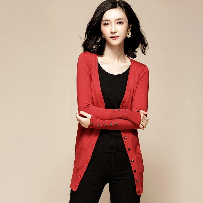 Women's Knitwear Cardigan 2020 New Knitted Ladies Sweaters Long Korean Spring Autumn Clothes 1202 KJ2750 |