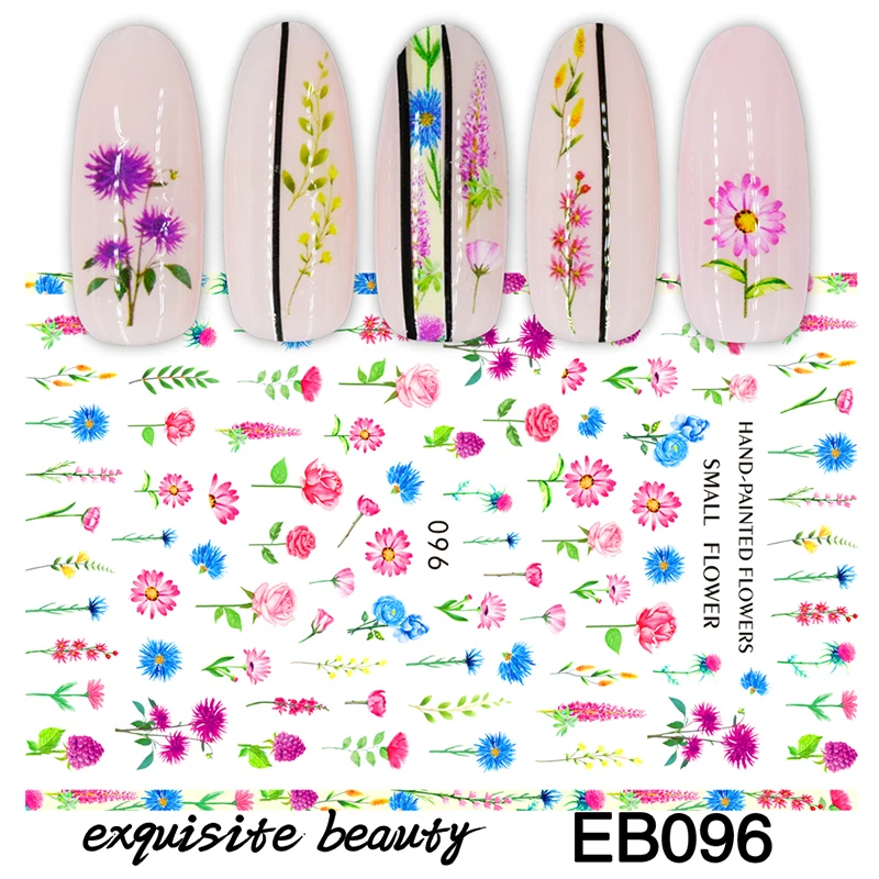 Adhesive Nail Sticker Flower Flamingo Beauty Slider Bloom Colorful Plant Pattern 3D Manicure New arrive | Красота и здоровье