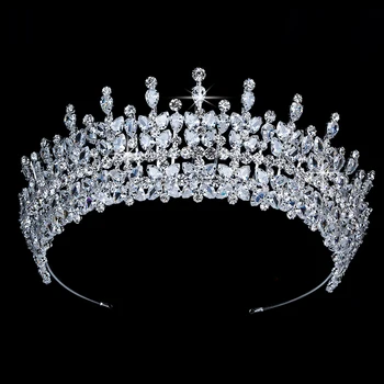 

Tiaras And Crown HADIYANA Gorgeous Temperament Wedding Hair Accessories Zircon BC3949 Corona Princesa Accesorios para el cabello