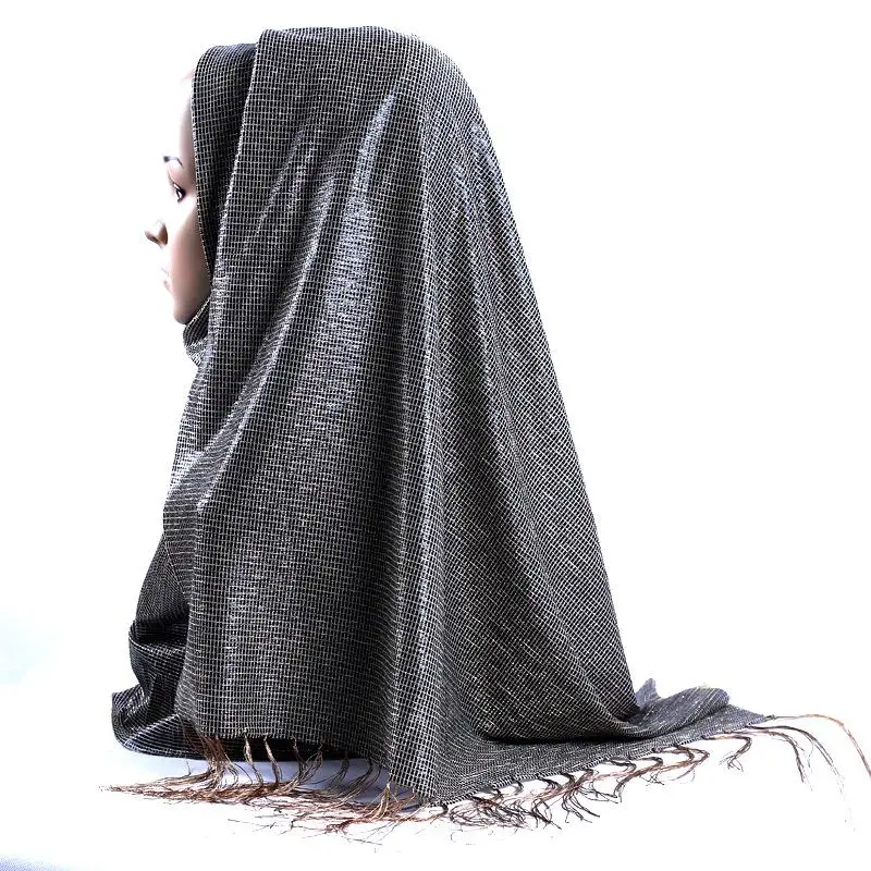 Национальный Для женщин однотонные женские Hijab шарф Мусульманский Кашемир Пончо с кисточками боа из тонкой прозрачной ткани Мантилья муфельная печь элегантные шали шарфы палантины - Цвет: Style I