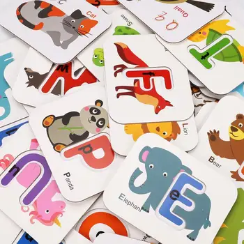 

A Set Baby Card Montessori Baby Learning Toys English Alphabet Letter Word Flash Card Puzzle Match Jigsaw Educatioanl Toy