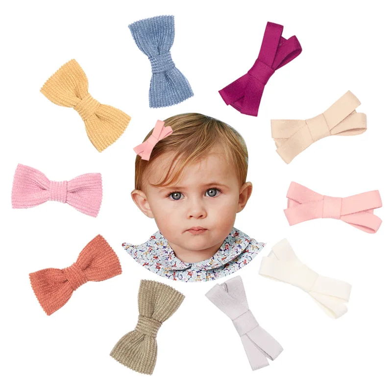 

91110 Japanese Korean Infant Barrettes Cotton Linen Children Barrettes Bow Barrettes