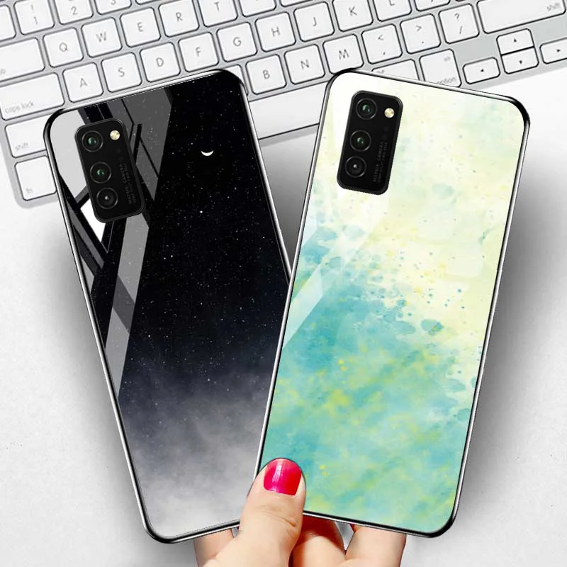 Чехол из закаленного стекла для Huawei Honor V30 Pro Nova 6 чехлы с изображением звездного
