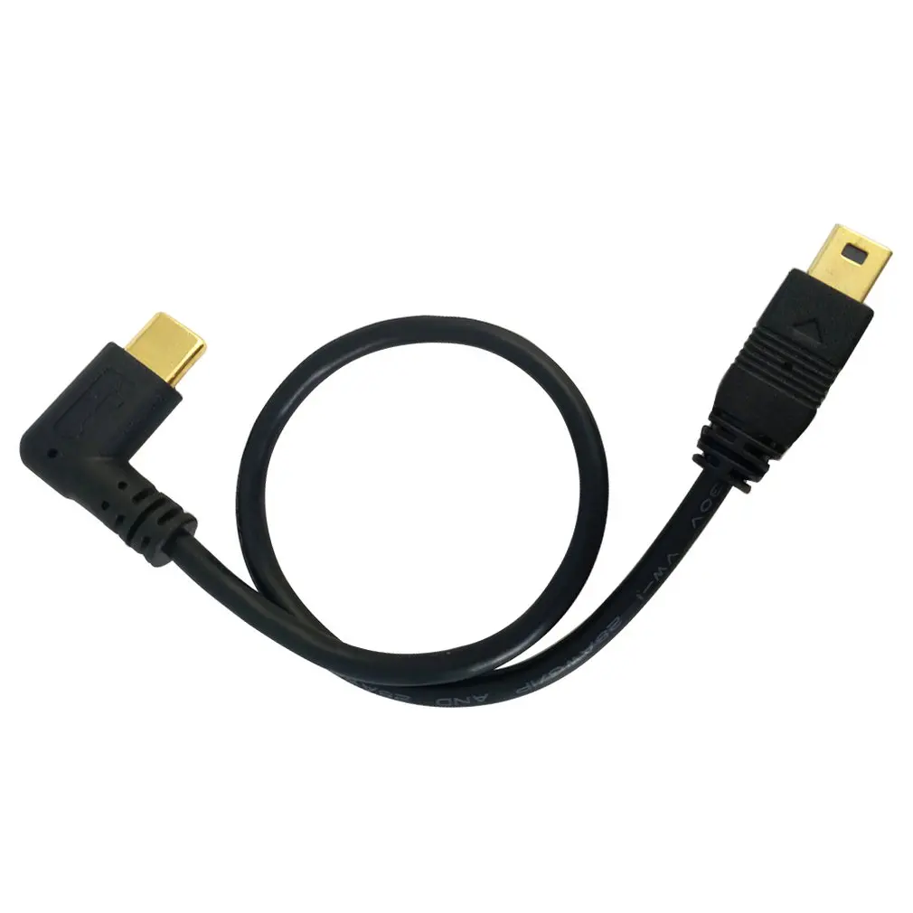 Micro Mini USB Cable 5Pin Male to Male USB 3.1 Type C Elbow to Mini Micro USB 2.0 OTG Data Adapter Converter Charging Cable 25cm