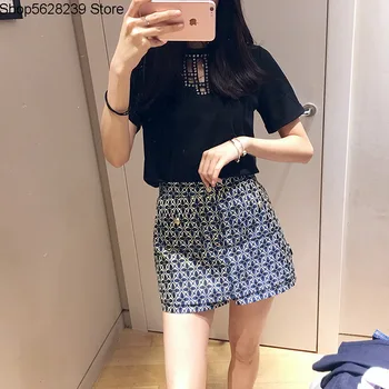 

Law Single 2020 Summer Contrast Color Leisure Joker Lady Slim Women's Wear Trouser Skirt 190192