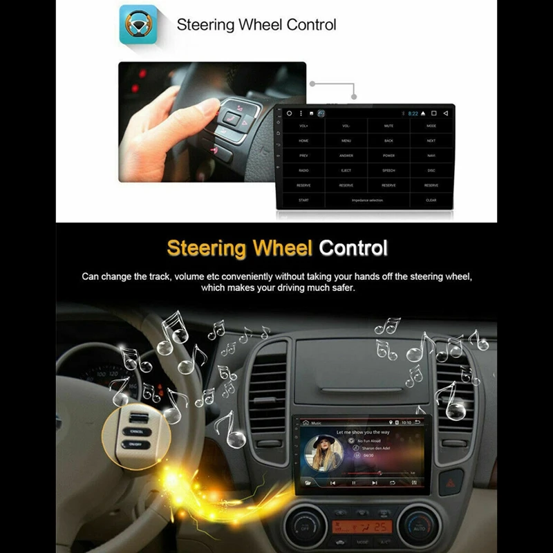 DC12V автомобильный MP5 плеер 9 дюймов Android 8,1 стерео радио HD lcd четырехъядерный wifi+ 1G+ 16G gps BT OBD регулируемое навигационное радио