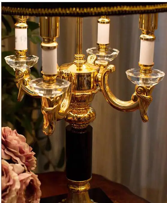 Высококачественная Роскошная модная Настольная лампа с черными кристаллами