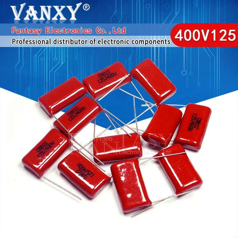 10 шт. 400V125 1 мкФ шаг 20 мм 400 в 125 CBB 125J400V полипропиленовый пленочный конденсатор|film