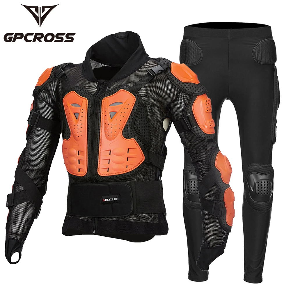 Gpcross Motorcycle Reflective Armor Jackets& Pants Motorbike Full Body Armour Protective Gear Moto Racing Clothing Jackets