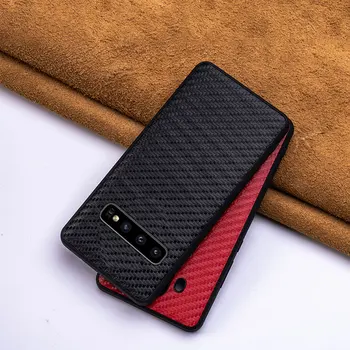 

leather case For Samsung Galaxy S10 fitted case Galaxy S10 Plus Galaxy S10E Phone Case woven grain Men Business water proof