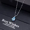 Cellacity Trendy Necklace for Women Silver 925 Jewelry Water Drop Shaped Aquamarine Pendant Neck Ornament Engagement Wholesale ► Photo 2/6