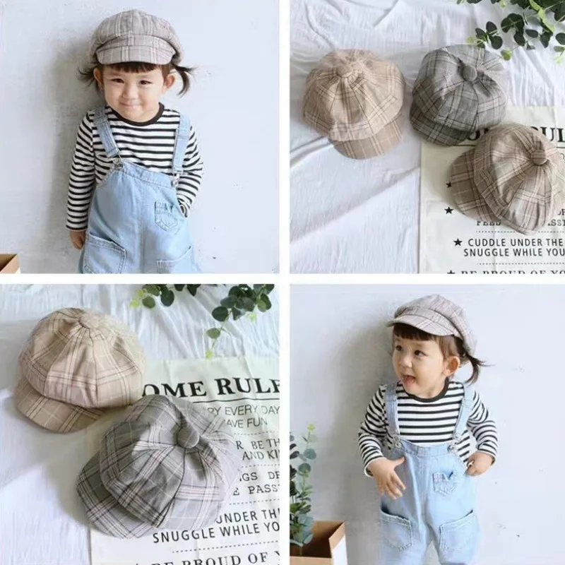 Bebe Chapeau Enfant En Bas Age Fille Et Garcon Plaid Design Retro Beret Casquettes Chapeau Hexagonal Pour Nouveau Ne Photographie Accessoires Enfant Enfants Casquette Nouveau Aliexpress