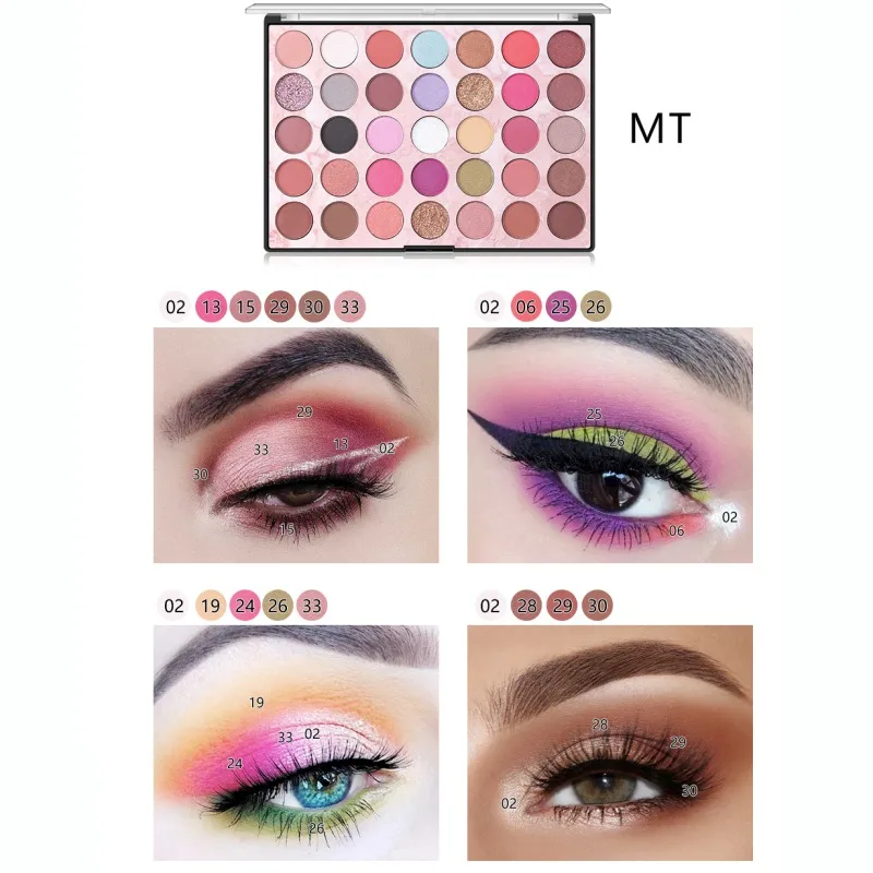 MT Блеск хайлайтер Shimmer Make up Тени для век Pallete 35 цветов матовые тени для век power Palette новейшая - Цвет: MT