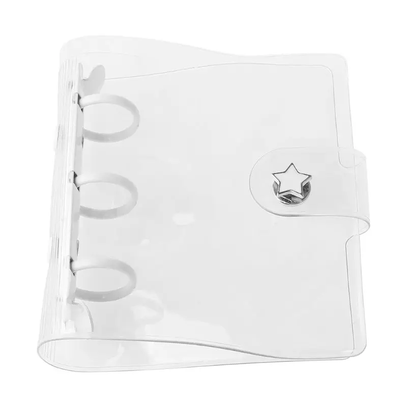 

Transparent 3 Hole Mini PVC Loose Leaf Notebook Notepad Sheet Shell Folder Cover
