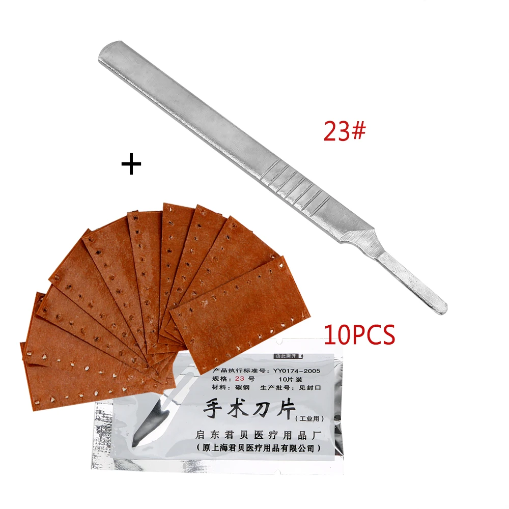 

NICEYARD For PCB Circuit Board with 1 Pieces Handle Stainless Steel Carving knife 23# 11# 10 Pieces Scalpel Surgical Blades