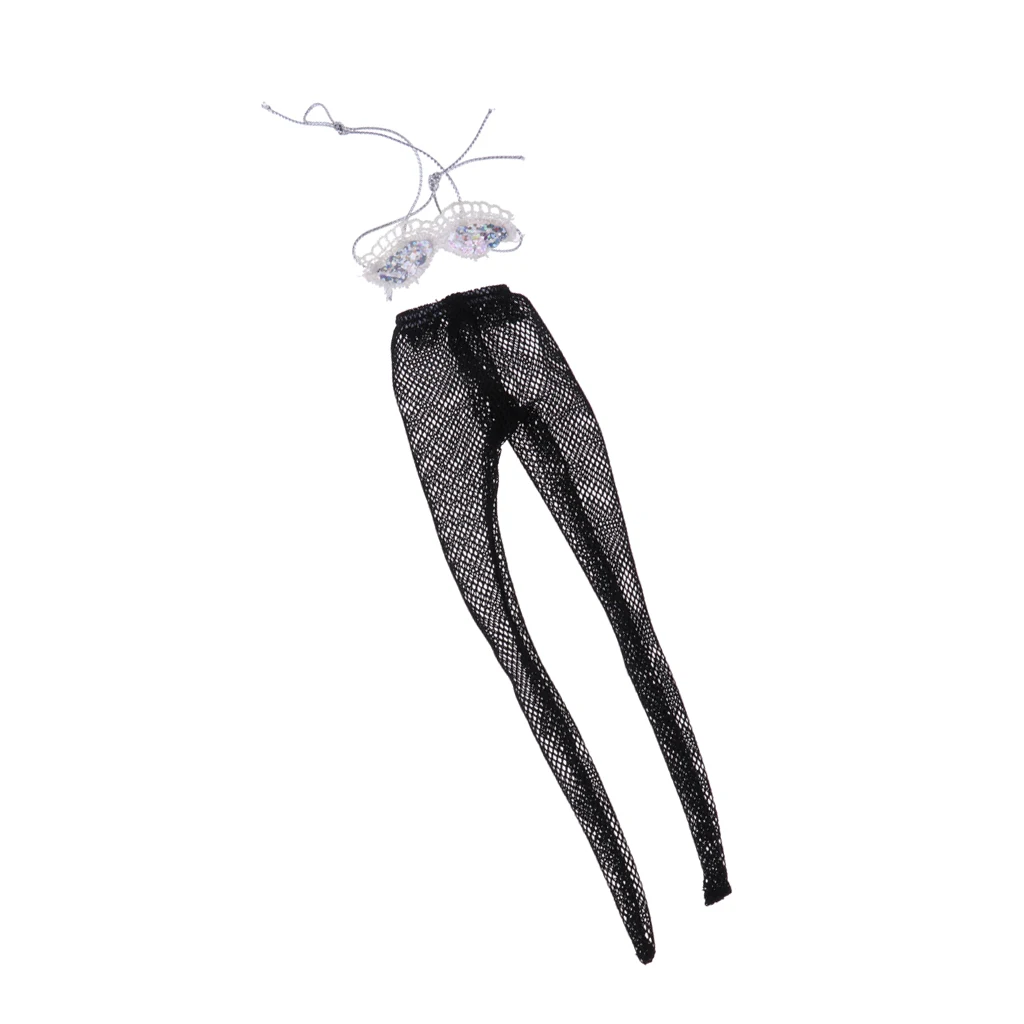 Sweet Tops & Lace Fishnet Panty-Hose Stockings For  Dolls Dress Up Black
