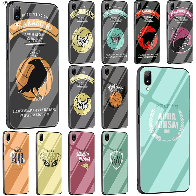 Евау хайкюу! Школьной волейбольной команды(Karasuno Nekoma Crest чехол из закаленного стекла для телефона для VIVO V9 Y85 Y89 V15 Y17 Y93 Y95 Y91 Y91C