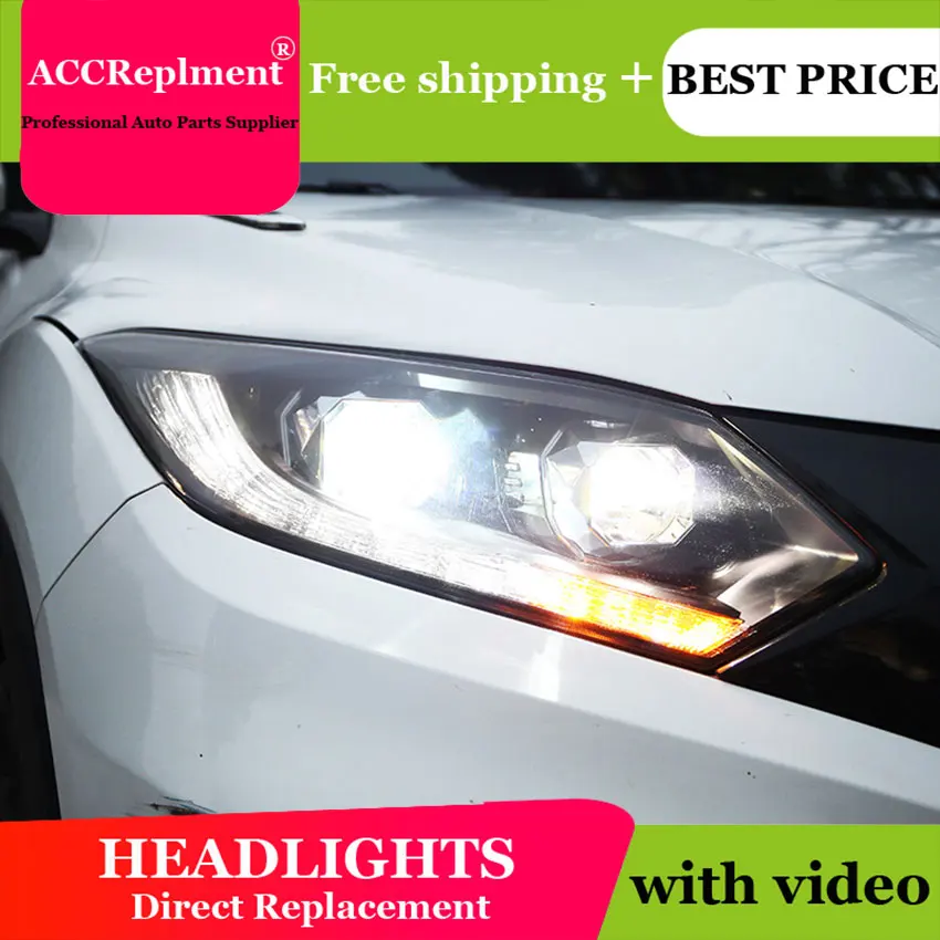 Автомобильный Стайлинг для Honda Vezel фары- светодиодный фонарь светодиодный drl H7 hid Bi-Xenon двойные линзы ближнего света