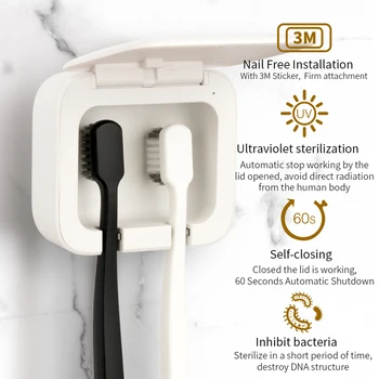 

Automatic UV Toothbrush Holder USB UV Tooth Brush Cleaning Box Wall-mounted UV Toothbrush Cleaning Box