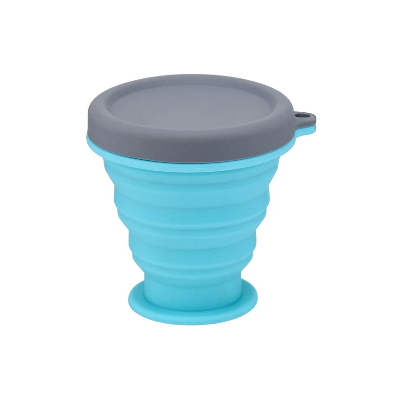 Портативный Силиконовый Телескопический питьевой складной Кубок Путешествия Кемпинг - Цвет: Синий