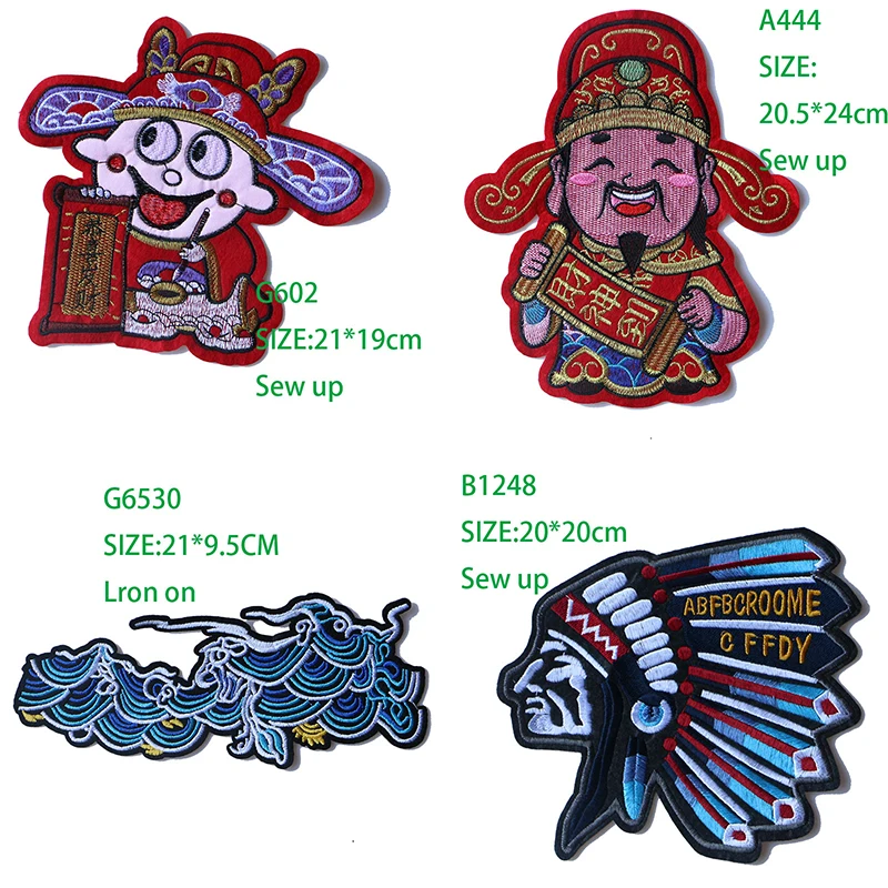 

3D Chinese wind god of wealth Clouds Eagle Eagle cartoon Patch for Clothing Sticker for Boy Girl DIY Patches T-shirt Badges