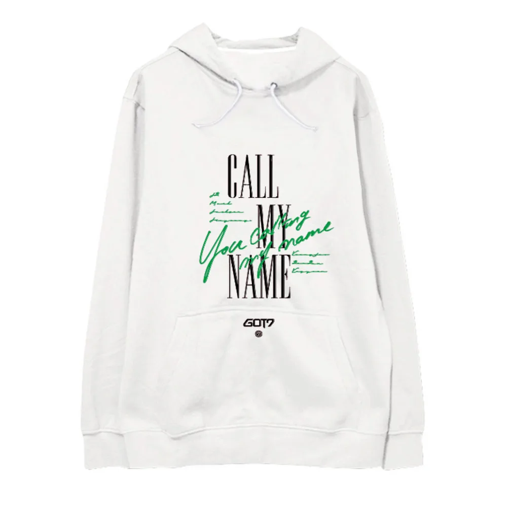 Kpop GOT7 же хлопок HoodyCall мое имя костюм кепки толстовки с длинным рукавом флис утолщаются осень зима верхняя одежда