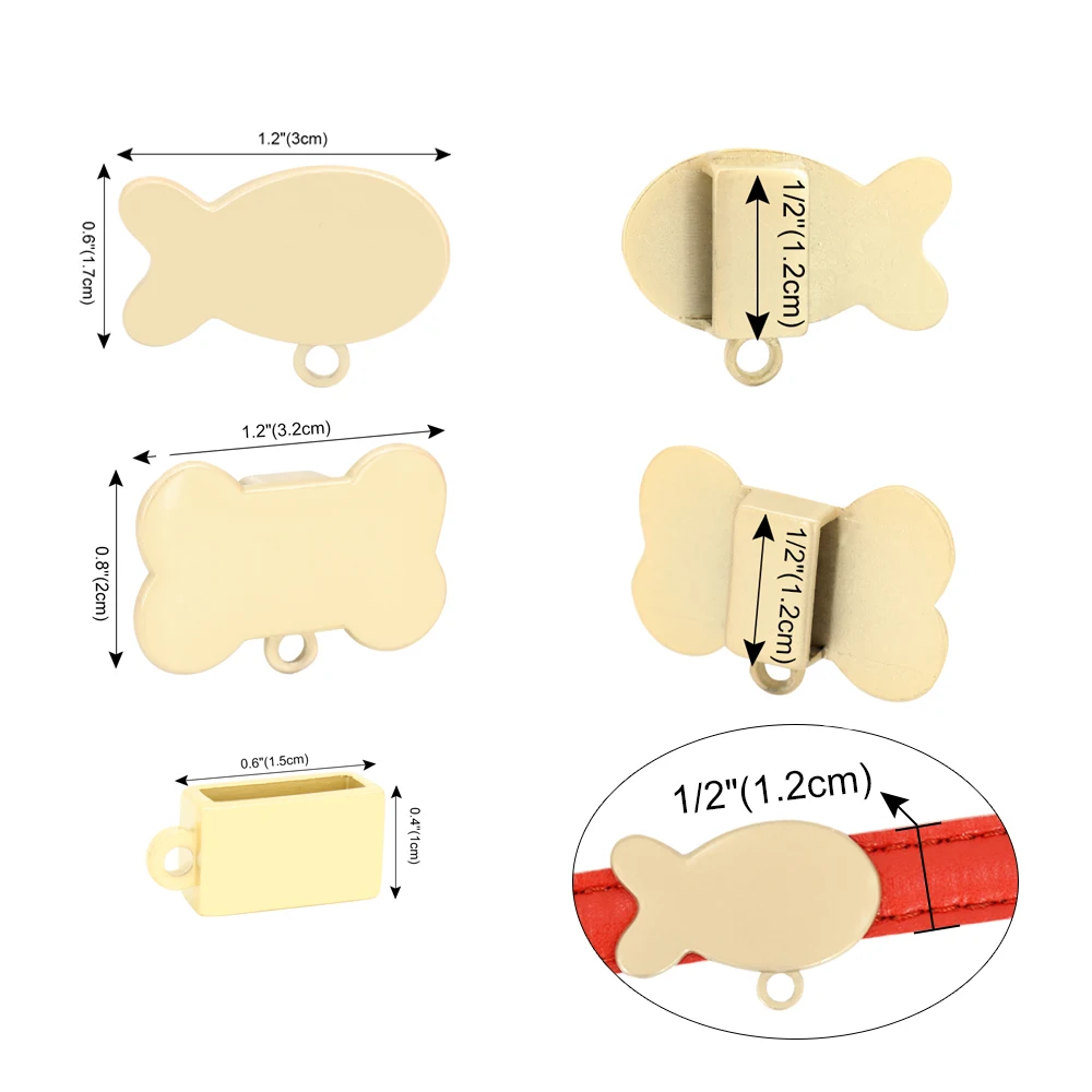 Anti-lost Dog Cat ID Tag for Collar Engraved Pet ID Tags Personalized Nameplate Fish/Bone/Cube Shape Chihuahua Free Bell Gift 5