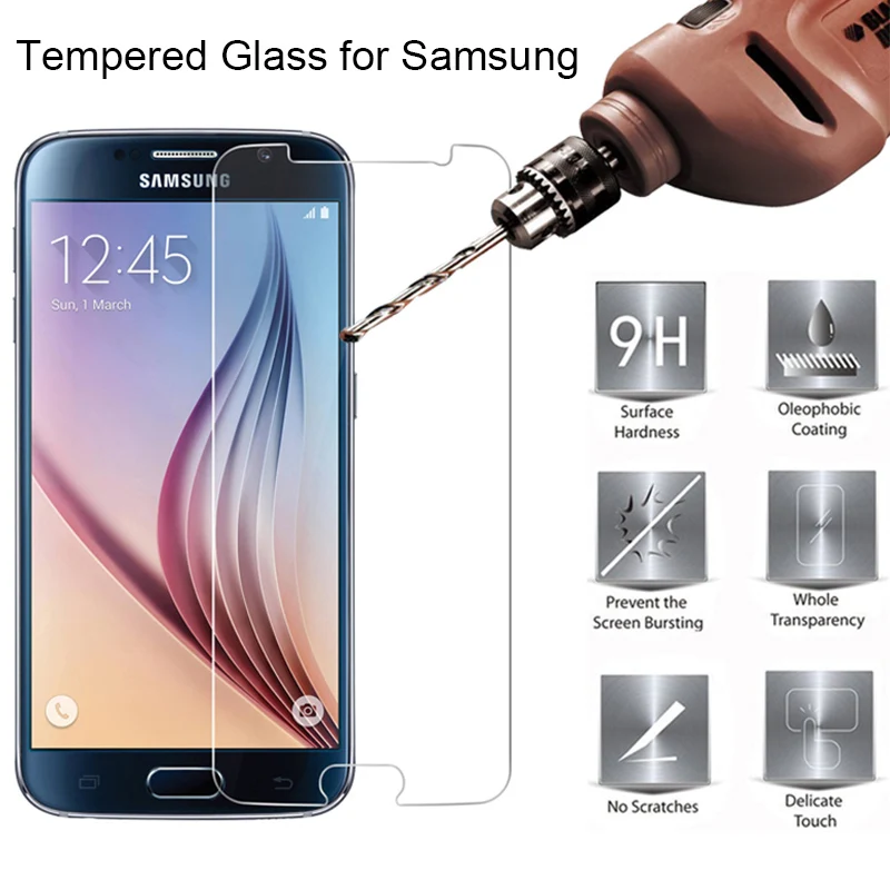 

2PCS 2.5D Tempered Glass on For Samsung Galaxy A50 A7 A6 A8 Plus 2018 Glass Screen Protectors For Samsung Galaxy S3 S4 S5 Mini