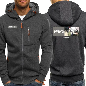 

Naruto Men Hoodie Autumn 2019 New Cartoon Kakashi Hip Hop Streetwear Jacket Zipper Long Sleeve Cartoon Coat Sportswear Hooded