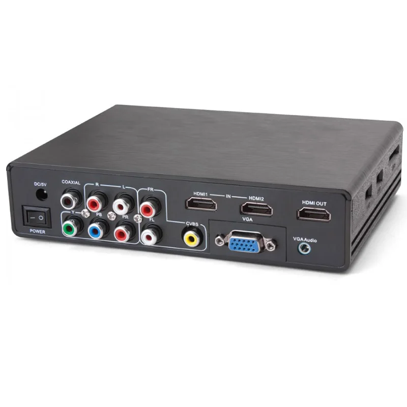 Все к HDMI 4K конвертер скейлер коммутатор RCA(CVBS)/YPbPr/VGA/HDMI к HDMI 4K скейлер конвертер коробка