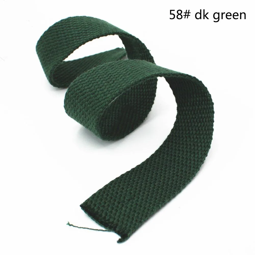 dk green 8 ярдов Meetee 2,5 см холщовая хлопковая тесьма 1,5 мм толстый ремень для сумки Одежда лента для рюкзака ремень безопасности DIY Pet веревка для шитья ленты - Цвет: dk green