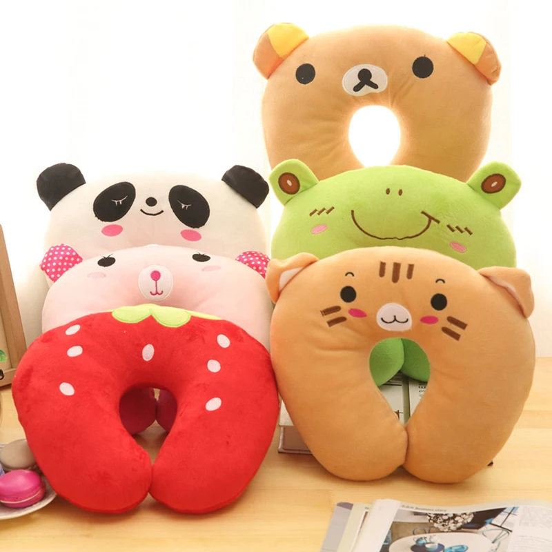 

1PC Cartoon Print Pattern Pillows U Shaped Neck Pillow Cushion Pattern Car Neck Protection PP cotton Pillows travel pillow neck