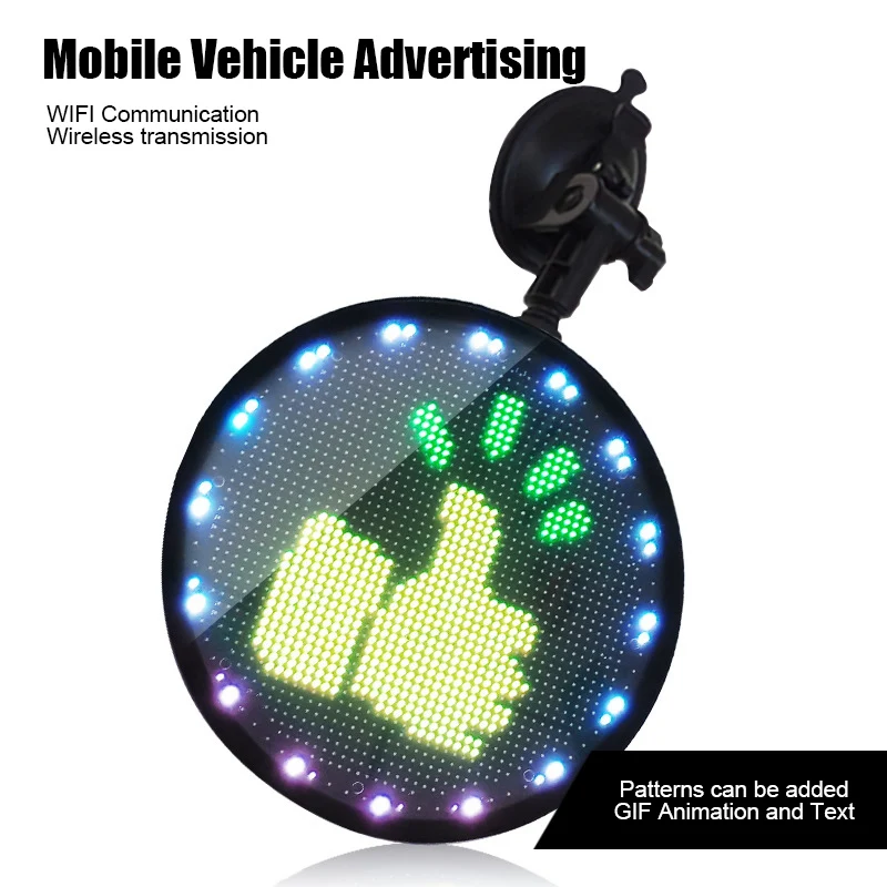 

Controlled Emoji Car Display Glow LED Light Logo with Remote Control YAN88