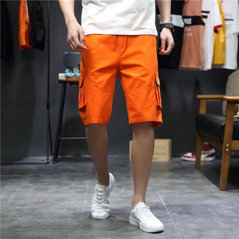 2019 New Men's Summer Outdoor casual Tooling shorts Korean version Teenagers solid color cotton pants pantalones cortos hombre 2019 New Men's Summer Outdoor casual Tooling shorts Korean version Teenagers solid color cotton pants pantalones cortos hombre
