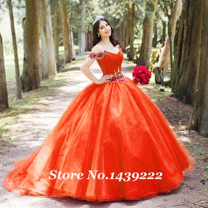 Quinceanera Dresses Ball Gown | 15 Quinceanera Dresses | 15 Orange Dresses  - Ball Gown - Aliexpress
