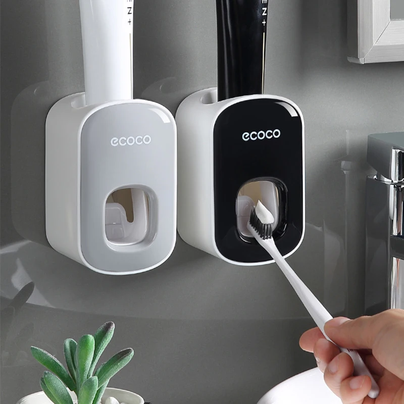 Useful Household Wall Mounted Holder Ecoco Bathroom Accessories Toothpaste Dispenser Tube Squeezer Juicer Clip Extrusion Home