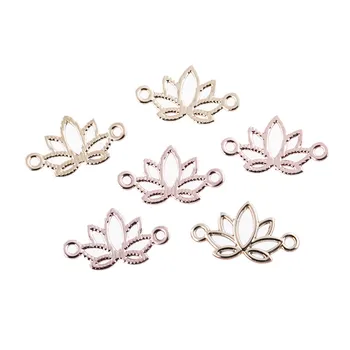 

10pcs Gold/Silver Color Angel Wings Lotus Snowflake Charms Connector For Unisex DIY Bracelet Necklace Jewelry Accessories