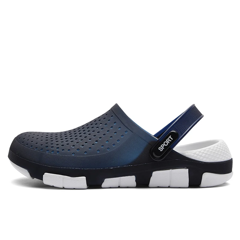 Ceny Gumowe Slip On sandały plaża 2019 letnie buty męskie Crocks Sandles Eva sandały Cholas Sandalias Hombre drewniaki ogród zamknięty Toe