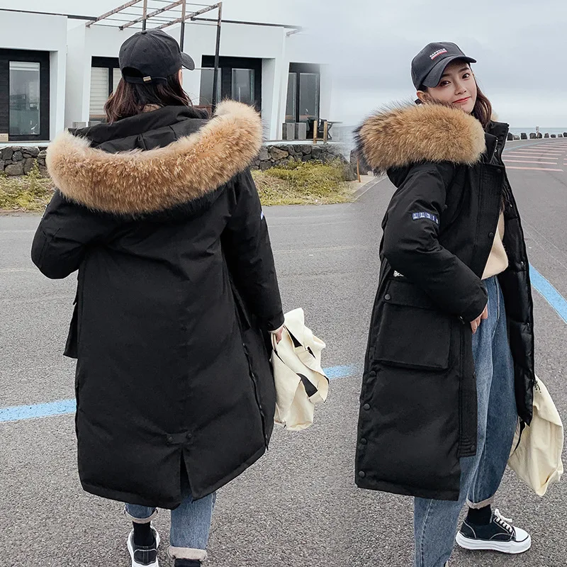 

Photo Shoot Down Jacket Women's 2019 South Korea Dongdaemun Winter New Style over-the-Knee Cotton Overcoat INS Online Celebrity
