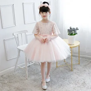 Children Fishtail Skirt Cheongsam Girls Model Catwalks Host Tailing Champagne Color Piano Performance Formal Dress