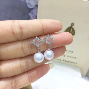 

Charm S925 Sterling Silver Earrings Set Base Findings Mountings Parts Mounts for Pearls Jade Corals Stones Beads